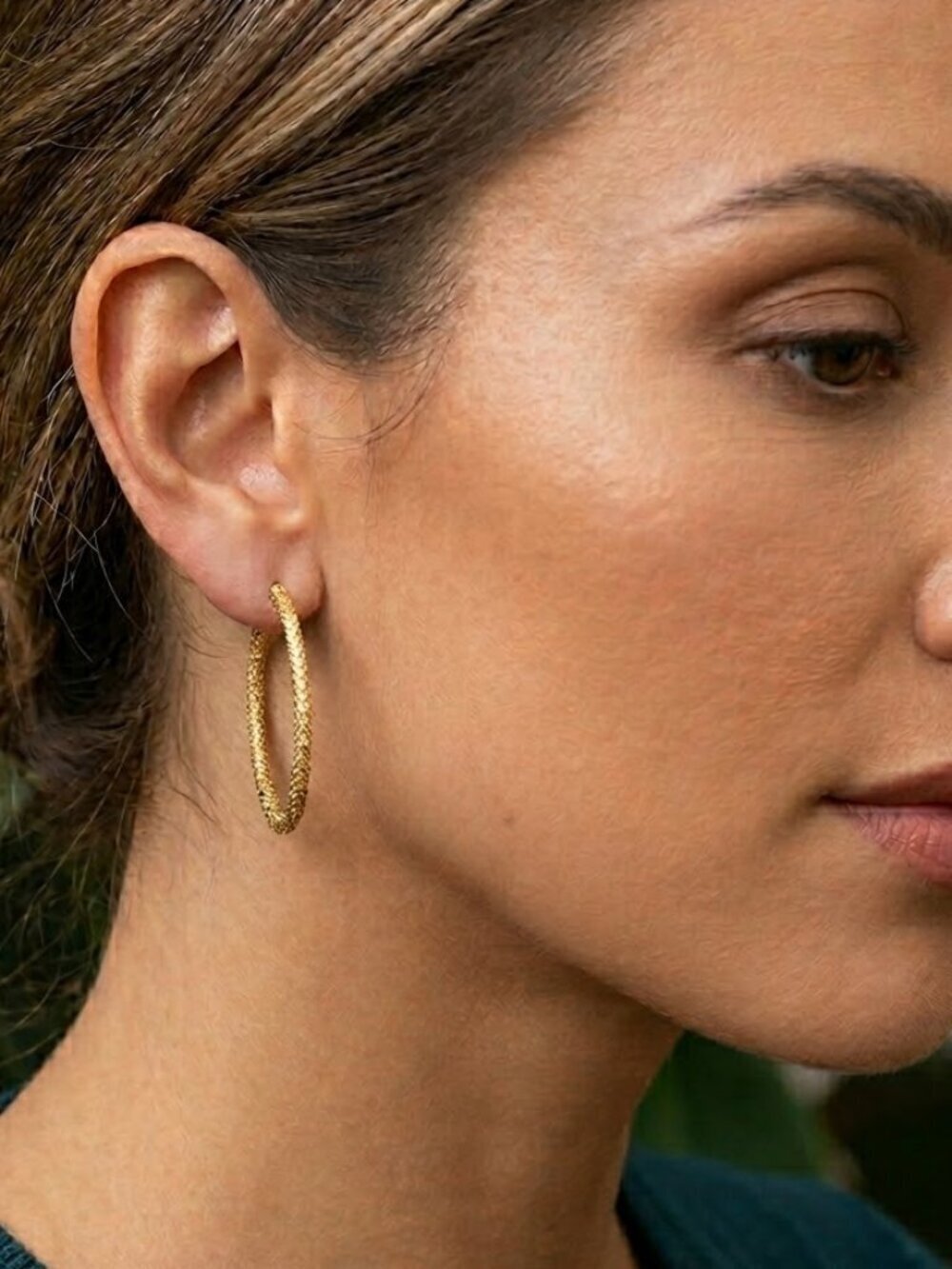 14K gold filled sparkly gold hoop earrings. Water-resistant handmade  - 25mm